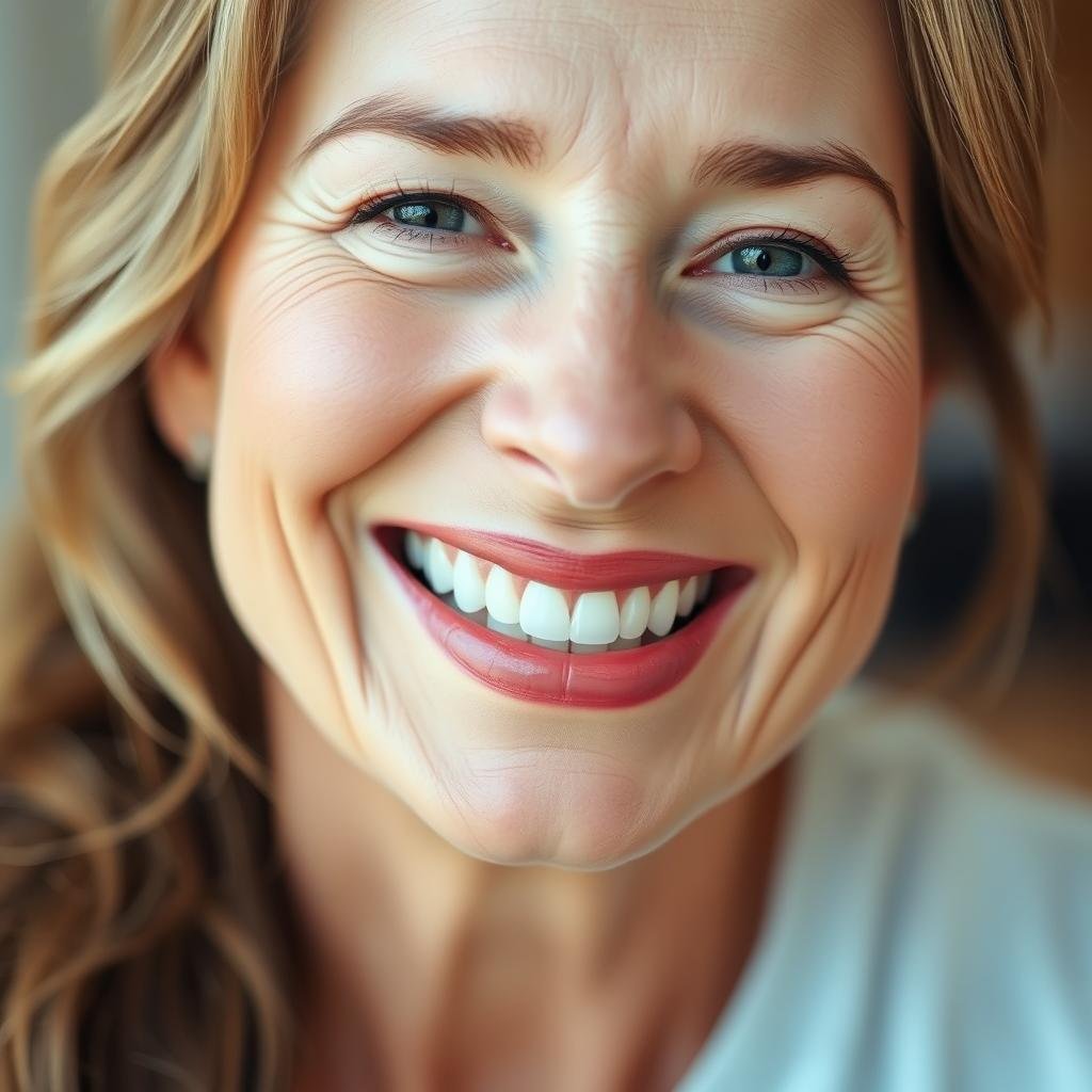 Woman smiling showing healthy gums after using ProDentim